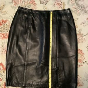 Black leather skirt